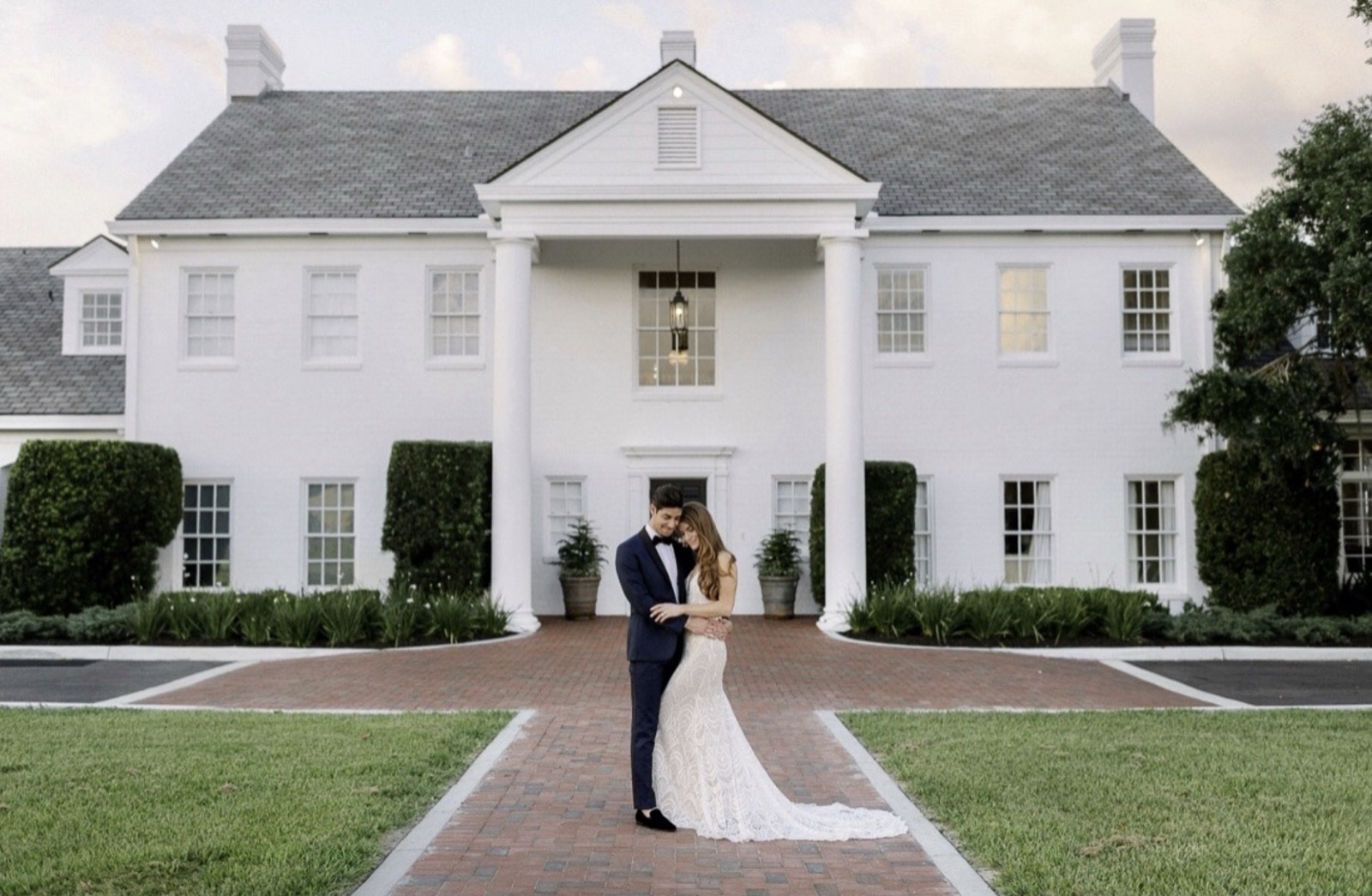 A wedding couple at the Adams Estate house in Lake Alfred, Florida, filmed by Labif Filmhouse